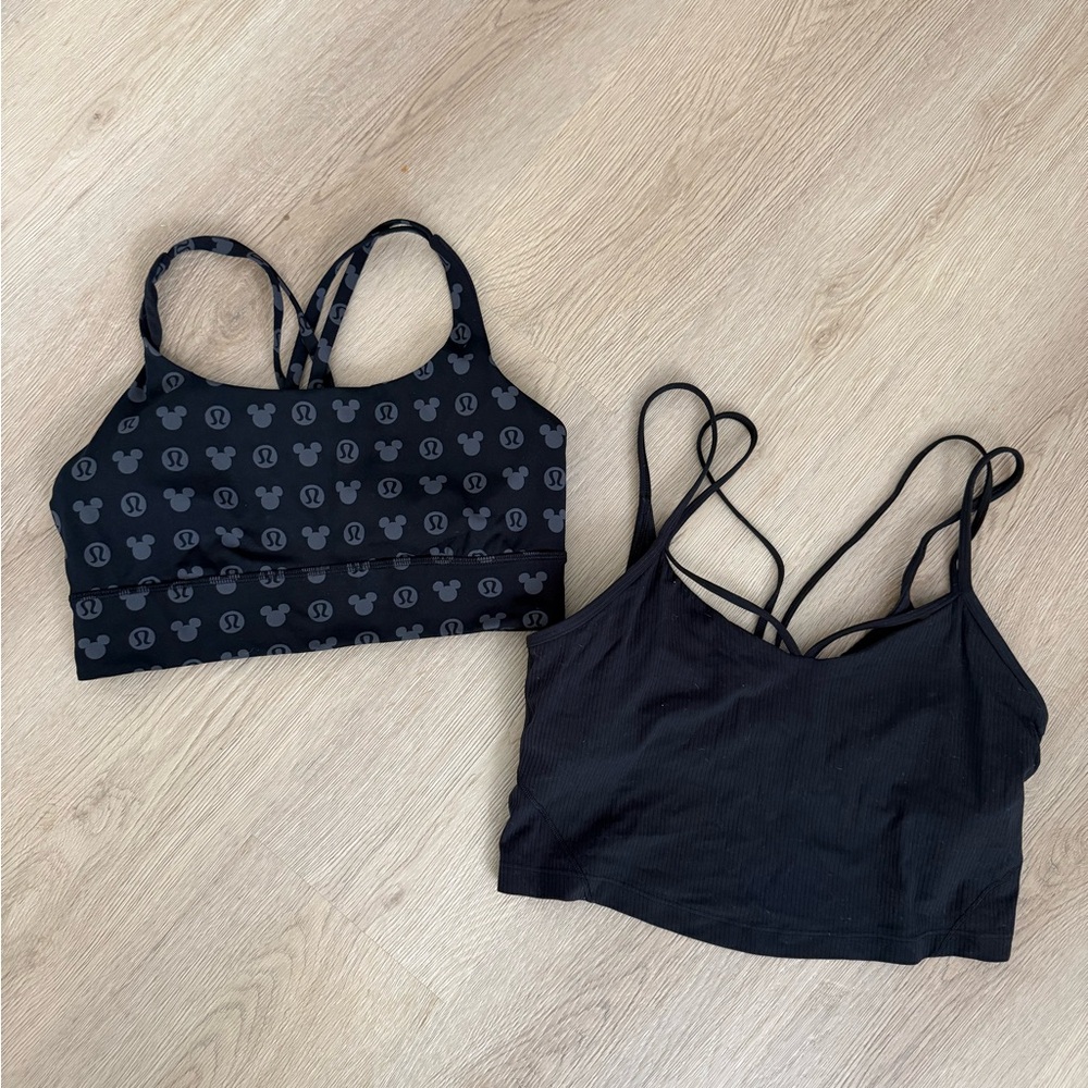 Lululemon x Disney Black Sports Bra Duo Size 10